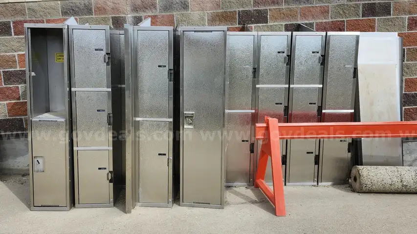 Lot of Ten (10) Stainless Steel Lockers