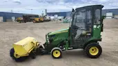 2016 John Deere 1025R Sub-Compact Riding Tractor w/ Snowblower, Loader and Broom