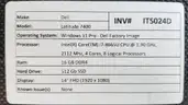 Laptop: Dell Latitude 7400