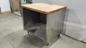Commercial Stainless Steel Work Table with a Butcher Block Top