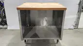 Commercial Stainless Steel Work Table with a Butcher Block Top