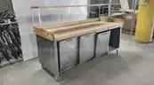 Commercial Stainless Steel Work Table with Butcher Block Top