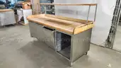 Commercial Stainless Steel Work Table with Butcher Block Top