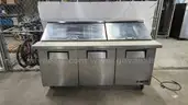 Commercial 3-Door Stainless Steel Sandwich / Salad Prep Refrigerator Cooler