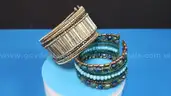 Lot of Two (2) Wire-Wrapped Cuff Bracelets