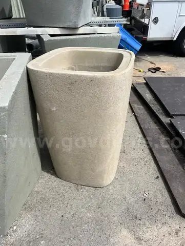 Cement trash can