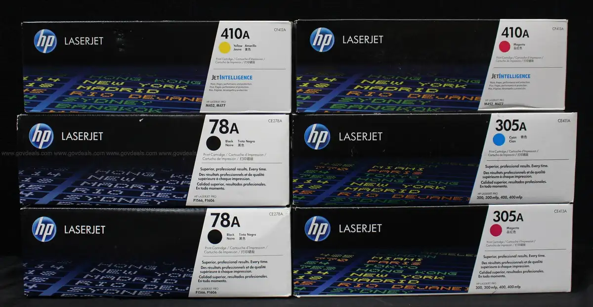 (6) Various HP LaserJet print cartridge/ toners (Factory Sealed ...