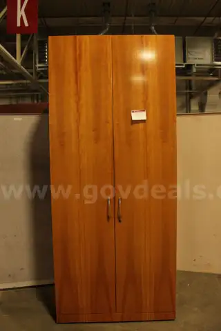 (1) Geiger Double Door Wooden Wardrobe Cabinet