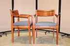 (2) OFS Wooden Armchairs &#x2013; Upholstered Seats