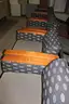 (5) Lounge Armchairs &#x2013; Wood Armrests, Polka Dot Upholstery