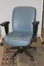 (1) Haworth Office Chair &#x2013; Adjustable Armrests, Blue Leather