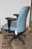 (1) Haworth Office Chair &#x2013; Adjustable Armrests, Blue Leather