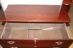 (1) Wooden 4-Drawer Dresser &#x2013; Brass Handles, Classic Finish