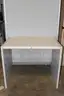 (1) White Metal Desk &#x2013; Compact Utility with Cable Port