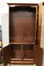 (1) Wooden Storage Cabinet &#x2013; Open Shelf + Dual Door Storage