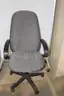 (1) Global High-Back Office Chair &#x2013; Grey Upholstery, Black Frame