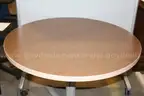 (1) Round Meeting Table &#x2013; Woodgrain Top, Metal Base