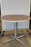 (1) Round Meeting Table &#x2013; Woodgrain Top, Metal Base