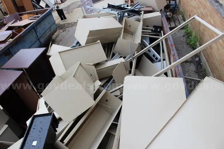 (1) Scrap Lot &#x2013; Mixed Metal Office Cabinets &#x26; Shelving