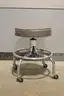 (1)Gen Med Vintage Rolling Lab Stool &#x2013; Swivel Seat, Chrome Base