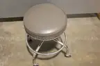 (1)Gen Med Vintage Rolling Lab Stool &#x2013; Swivel Seat, Chrome Base