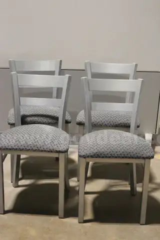(4) Jasper Dining Chairs &#x2013; Upholstered Silver Frame