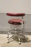 (1) A-dec Burgundy Dental Stool &#x2013; Adjustable Armrest, Rolling Base