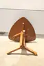 (1) Wood Accent Table &#x2013; Triangular Top, Mid-Century Style