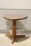 (1) Wood Accent Table &#x2013; Triangular Top, Mid-Century Style