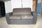 (1) Retro Style Two Seater Sofa - Bold Pattern Upholstery