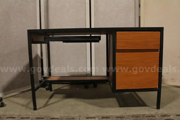 (1) Computer Desk - Brown