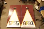 (2) Red Cornholes - As a Set