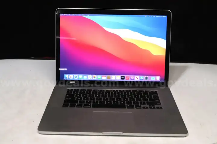 (1) MacBook Pro 15", Core i7, 16GB RAM, 250GB HDD, OS: Big Sur, (1) Apple Charger