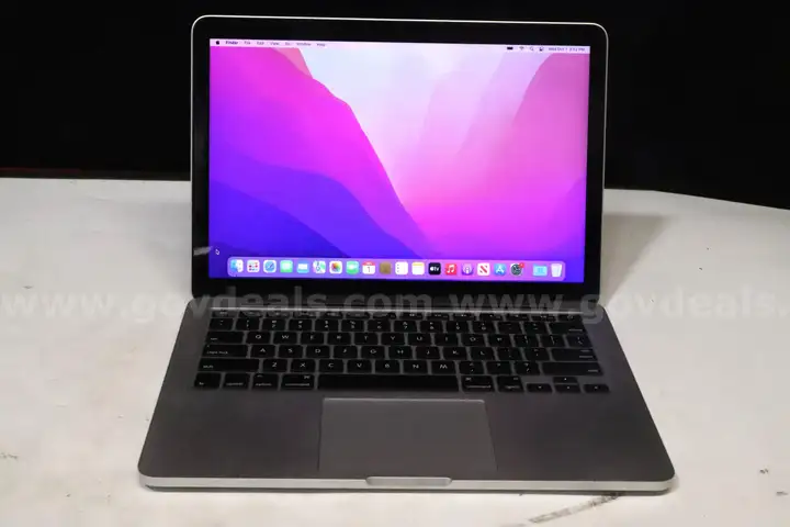 (1) MacBook Pro 13", Core i7, 16GB, 500GB HDD, OS: Monterey, (1) Apple Charger
