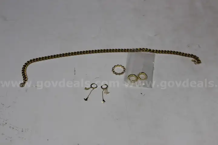 (4) One necklace, Two Pair of Earrings and One Ring