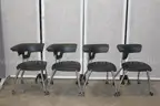 (4) Grey Rolling Chairs-Ruckus