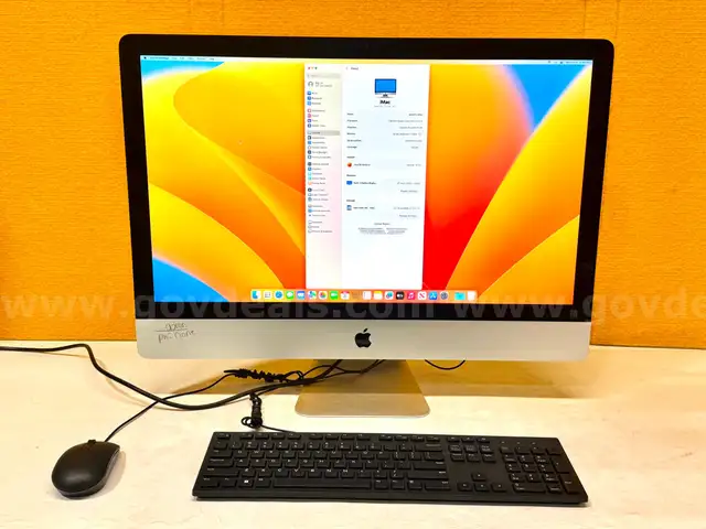 (1) Apple iMac 27” 2017- Core i5, 16GB RAM, 2TB, OS: Ventura, (1) Charger, (1) Mouse, (1) Keyboard