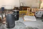(1) Lot of Mixed items: ladders, scaffolding, barrels, tool box, mixed metal, and more.