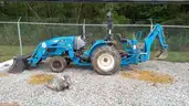 LS Tractor with Backhoe Attachment - Has Motor Issue