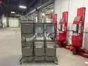 Lot of 57 Steel Folding Chairs w/Rolling Rack