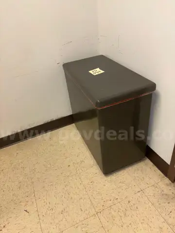 Metal cabinet, maybe for photo storage originally?