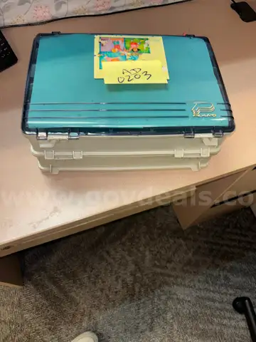 Tackle Box, very used, some crayons melted inside