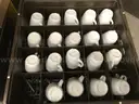 Lot of Various Ceramic Mugs, Water Glasses, Storage Trays, Etc.,