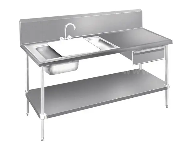 Advance Tabco Stainless Steel Prep Table Sink Unit 72” x 30” - (NEW)