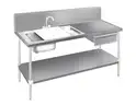 Advance Tabco Stainless Steel Prep Table Sink Unit 72” x 30” - (NEW)