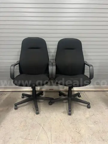Lot of Two (2) Black 100% Polypropylene Office Chairs