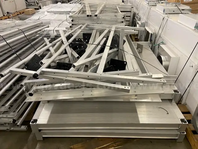 Walkway with hand rails