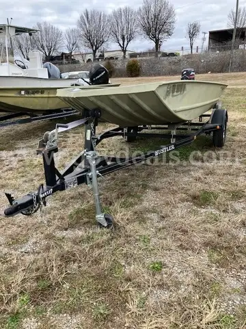TRACKER GRIZZLY 1448 JON BOAT W/ MOTOR AND TRAILER