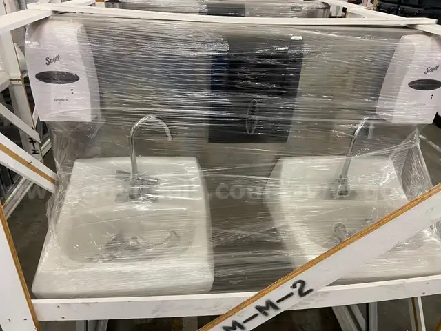 DOUBLE PORCELAIN SINK   2 SETS