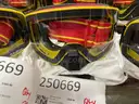 GOGGLES: RED/ YELLOW "ROCKSTAR" CLEAR LENS, FOR SNOW OR DIRT SPORTS